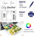 8-1/2"×5-1/2" Shipping Labels 100 Labels Sticker Paper for Laser/Ink Jet Printer mailing Labels 8.5"×11" White 2 per Sheet