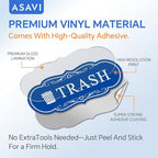 ASAVI Trash & Recycle Stickers – 2-Pack Self-Adhesive Vinyl Labels, Waterproof & Durable (Green Blue, Medium 6.3 x 2.7 inches)