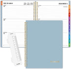 SUNEE 2026 Weekly and Monthly Planner - from January 2026 - December 2026, Daily Agenda Planner with Monthly Tab, Flexible Cover, Note Pages, Pockets, Bookmark, Spiral Binding, Gray Blue, 8.5"x11"