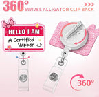 Aoryalps Retractable Badge Reel Holder Retractable with ID Clip for Nurse Nursing Name Tag Card Nursing Student Teacher Doctor Medical Assistant Work Office Clip-Gifts for Nurse