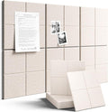 Large Felt Bulletin Board 36"x24", 6-Pack 4-Compartment Wall Organizer, Cork Board Alternative with 60 Removable Adhesive Tabs, Modular Felt Panels for Home Office, Classroom and Study-Oatmeal