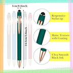 Zonon 38 Pieces Rubberized Ballpoint Pen with Stylus Tip Stylish Metal Pen Capacitive Styli with Soft Rubberized Grip, Black Ink for Most Devices(Classic Colors)