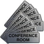 Standard Conference Room Sign - Silver - Medium 10 Pack