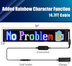 LED Sign,Programmable LED Sign,Flexible Scrolling LED Message Display,Bluetooth APP,DIY Design Colours,Text, (36"x 8")