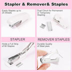 Gawsey Desk Organizers and Accessories Set with 360-Degree Rotating Pen Holder, Tape Dispenser, Stapler, Staple Remover, 1000 Staples, Tape, Clips Set, Ruler, Scissor, Pen