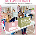 Honoson 24 Pcs Bulk Inspirational Privacy Folders for Students Cardboard Test Privacy Boards Motivational Words Desk Dividers Shield for Classroom School Study Supplies, 6 Styles (Boho)