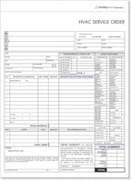 HVAC Service Order Invoice & Repair Detail Form, 3 Part Forms Carbonless (No Company Name Printed) 100 Sets