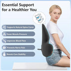 Lumbar Support Pillow with Fixed Chuck | Ergonomic Memory Foam Cushion | Washable Cover | Back Pain Relief & Posture Improvement | Fits Car/Office/Gaming Chairs/Wheelchairs & Home