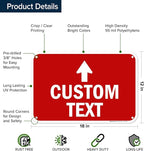 Custom Arrow,Custom Directional Sign, Up Arrow,12x18 Inches, 55 mil thick HDPE (high density polyethylene) Made in USA by My Sign Center