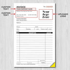 100 Sets Custom 5.7" X 8.5" Invoice Receipt Book, Personalized Duplicate Carbonless Form with Logo/Text, Paper 2-Part/3-Part in Bulk Purchase Orders, Sales Orders, Price Forms (3-Part)