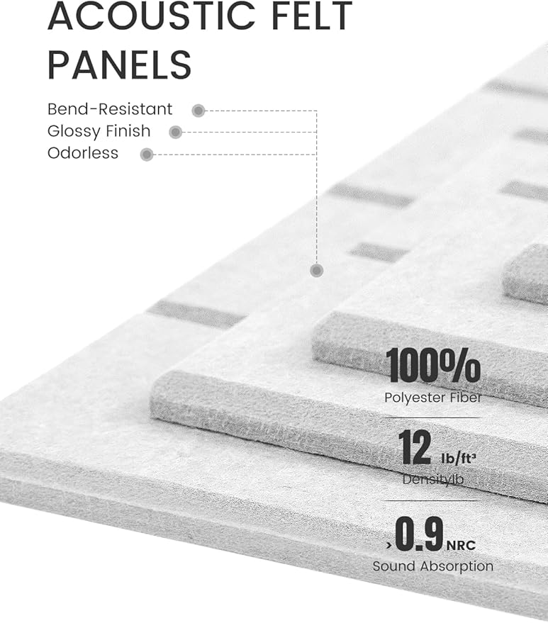 Fluxynara Large Felt Bulletin Board 48" x 36" Cork Board Alternative - 6 Pack with 40 Safe Removable Adhesive Tabs, Cork Boards for Walls for Home Office Classroom Pin Board-Light Gray