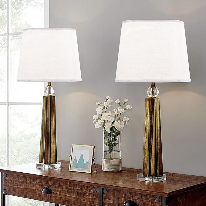 GO&SO Large White Texture Lamp Shades Set of 2,Drum Lampshades Replacemnt for Table Lamps Floor Lamps-14"Top × 16" Bottom × 11" High(Spider),Required Assembly-Modern Floor Lamp for Living Room