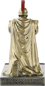 CYXStar Roman Praetorian Prefect Warrior Knight Pen Holder Desk Ornament Resin Praetorian Guard Mobile Phone Stand Desk Accessories and Organizer for Office with a Letter Opener (Bronze)