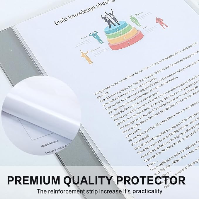 Sheet Protectors, HERKKA 400Pack Heavy Duty Page Protectors Holds 8.5 x 11 inch Sheets, 9.25 x 11.25 inch Top Loading, Clear, Reinforced 11-Hole Fit for 3 Ring Binder