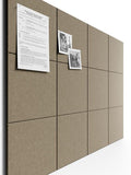 Bumusty Large Cork Board 47"x35" Alternative - 12 Pack Felt Wall Tiles with 70 Safe Removable Adhesive Tabs, 30 Pushpins, Cork Boards for Walls Pin Board Tack Board Cork Board (Dark Brown)
