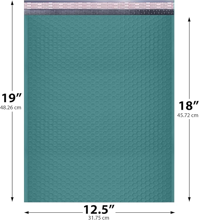 Green 12.5x19.5 Inch Large Poly Bubble Mailers #6 | Padded Envelopes with Self Seal | Air Lined Cushioned Bubble Mailer | Usable Size 12.5x15 | 100 Pack Bulk | Lightweight shipping Bags