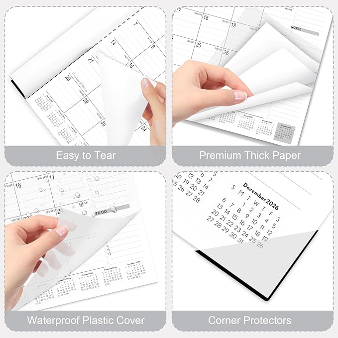 Gannyfer Desk Calendar 2026, Large 2026 Desk Calendar 22" x 17", Use Now to March 2027, 18 Monthly Academic Desktop Calendar 2026 with To-Do List, 2026 Calendar for Office, School, Home(6 Stickers)