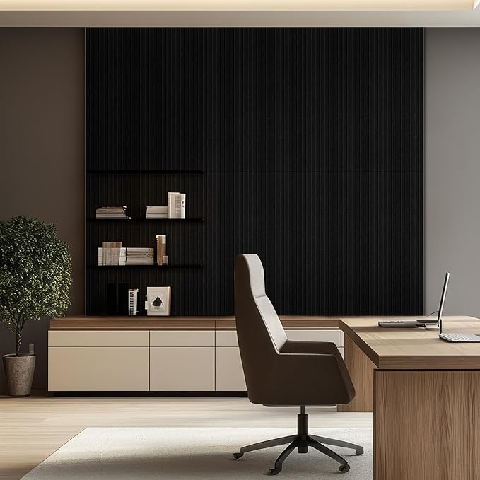 UMIACOUSTICS 6 Packs Acoustic Panel,47.2 x 23.6 Inches Decorative Sound Proof Panel for Office,Home Theater,Studio ,Black