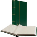LIGHTHOUSE – “BASIC” Hard Cover Stockbook for Stamps - 64 White Cardstock 9”x12” (A4) Pages with Glassine Strips and Double Linen Hinges - Green