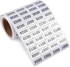 1-2000 Consecutive Number Inventory Stickers Self Adhesive Waterproof Labels Office Warehouse Numbering Classification Black Printing on Silver Sticker 0.79 x 0.38 Inch