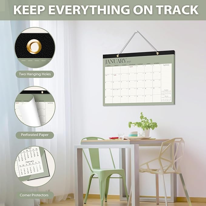 2026 Desk Calendar, Large Desktop/Wall Monthly Calendar (Jan. 2026 - Jun. 2027) 17'' x 12'' School Year Desk Planner for Teacher Family School Office Supplies