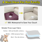 Couch Arm Covers, Waterproof Armrest Cover for Sofa, Armchair, Loveseat, Non-Slip Recliner Arm Cover, Sofa Arm Covers, Headrest Covers, Arm Chair Covers Set of 2 (Burgundy, 28"×24")