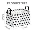 FUULOXE Rectangular Valentines Basket Storage Bin for Shelves Girls Gifts Baskets Foldable Box with Handles for Home Office Car Dormroom Valentine's Day Party Supplies
