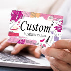 Custom Business Cards - Customizable Logo/Text/QR Code, 300gsm Matte Paper Front & Back Sides Printed, for Beauty Store, Nail Salon, Barber Store