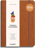 Anecdote 2026 Planner: 52 Week Daily Planner, Yearly, Monthly & Weekly Workflow for Planning Your Success – Vegan Leather Hardcover, Start Anytime & Achieve your Goals - Camel