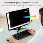 Pozlle [2 Pack Computer Privacy Screen Shield Compatible for 23.6/23.8/24 Inch 16:9 Widescreen Desktop Monitor - Anti Glare & Blue Light Filter - Hanging Design for Easy On/Off
