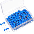 WILLBOND 500 Pack Map Push Pins Map Tacks Small Round Head Push Pins Thumb Tacks for Travel Picture Photo Bulletin Board Wall DIY Craft School Office Home(Blue,1/8 Inch)