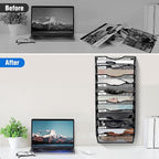 BOHDK Wall File Organizer, 10 Tire Hanging File Folder Mail Organizer, Vertical Mesh Metal Door/Wall Mount Hanging File Holder, Paper Document Magazine Rack with Hooks for Home Office Black