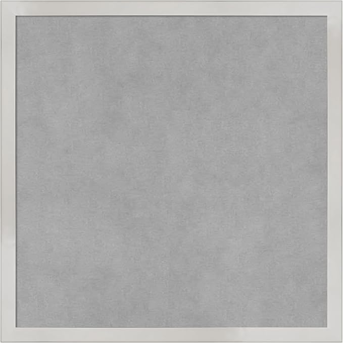 Amanti Art Silver Framed Magnetic Board 17x17 Small Vision Board for use with Magnets, 100% Metal Sheet to Display Items as Office Decor or for Home Organization in mudroom, Kitchen or Kids Room