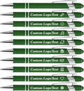 CRME Bulk Custom Pens Personalized Customized Engraved Writing Pen with Name Logo 2-in-1 Stylus Retractable Ballpoint Pen with Stylus tip Ideal for Coworkers Nurse Office Supplies Black Ink Pens
