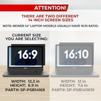 SightPro 14 Inch 16:9 Laptop Privacy Screen Filter - Privacy Shield and Anti-Glare Protector