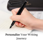 Ellington Pens Luxury Wood Fountain Pen Set – Fine Nib - Includes 6 Ink Cartridges, Wooden Pen Gift Box, Ink Converter - Wood Pen For Writing, Calligraphy, Journaling, Drawing (Ebon Elegance)