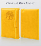 Biuwory Lined Journal Notebook for Women Men,256 Pages A5 Hardcover Leather Journals for Writing,Travel,Business,Work & School,College Ruled Notebooks for Note Taking,Diary Notepad 5.7"×8.3" yellow