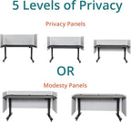 Stand Up Desk Store ReFocus Clamp-on Acoustic Desk Divider Privacy Panel That Reduces Noise and Visual Distractions (Cool Gray, 47.25" X 23.6")