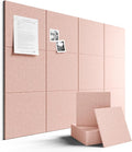 Fluxynara Large Felt Bulletin Board 48" x 36" Cork Board Alternative-12 Pack with 70 Safe Removable Adhesive Tabs, Cork Boards for Walls Cork Board for Home Office Classroom Pin Board - Coral