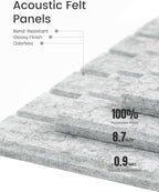 Fluxynara Felt Bulletin Board Tiles -28"x18" with 40 Adhesive Tabs, Cork Board Alternative for Office Decor, Push Pin Board Wall Organizer 6-Pack(Marble Gray)