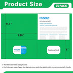 Two Pocket Folders, PANDRI 75 Pack 2 Pocket Folders, Letter Size Paper File Folder for School Office Home Business, Assorted 5 Colors