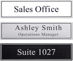 2" x 8" Personalized Office Aluminum Name Plates, Custom Elegant Name Plates for Office Door or Wall Sign, Door Name Plate with Adhesive, 3 Colors Available (Silver, Black, White)