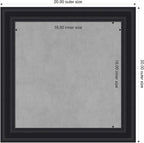 Amanti Art Black Framed Magnetic Board 20x20 Small Vision Board for use with Magnets, 100% Metal Sheet to Display Items as Office Decor or for Home Organization in mudroom, Kitchen or Kids Room