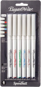 Speedball 2882 Elegant Writer 6 Medium Calligraphy Markers Set, Assorted Colors