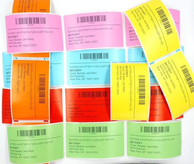 BETCKEY - 2" x 2" Square Labels Compatible with Zebra & Rollo Label Printer,Premium Adhesive & Perforated[Yellow, 6 Rolls, 4500 Labels]