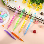 16Pcs Beadable Mechanical Pencils Bulk, Include 16 Beaded Mini Mechanical Pencil with 16 Lead Refills, Beadable Pencils with Silicone Hand Guard for Writing Drawing Sketching DIY Crafting (8 Colors)