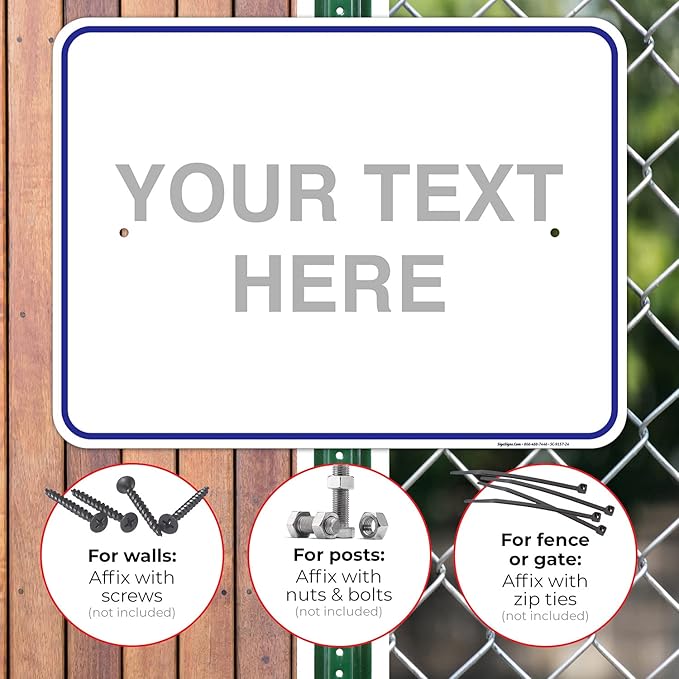 Custom Sign, Personalized Metal Signs, Customize for Office, Business, Workplace, Home, Airbnb, Delivery Blue Signs, 18x24 Inches, Rust Free .063 Aluminum, Fade Resistant, Made in USA by Sigo Signs