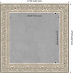 Amanti Art Silver Framed Magnetic Board 27x27 Medium Vision Board for use with Magnets, 100% Metal Sheet to Display Items as Office Decor or for Home Organization in mudroom, Kitchen or Kids Room