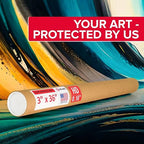 Paclord 3" x 36" Heavy-Duty Reinforced Cardboard Mailing Tube, Pack of 4 Tubes with 8 Caps – Secure USPS Approved – Great for Shipping and Storing of Prints, Artwork, Posters or Documents