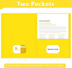 Two Pocket Folders, PANDRI 30 Pack 2 Pocket Folders, Letter Size Paper File Folder for School Office Home Business, Yellow